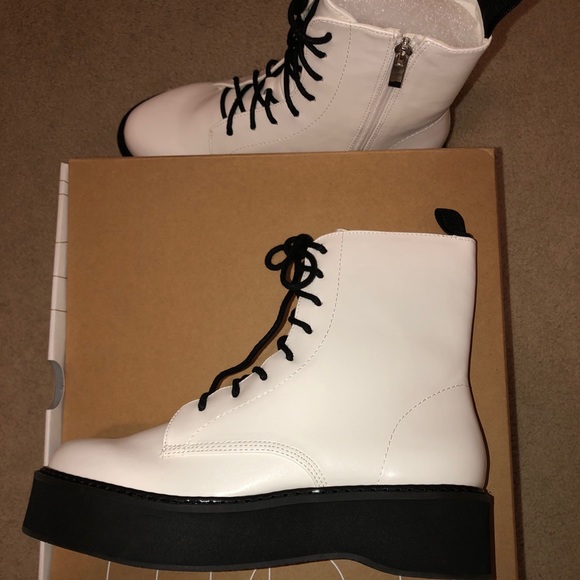 Urban Outfitters Shoes - Urban Outfitters White Combat Boot